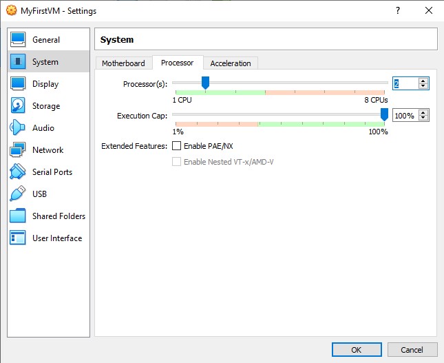 Virtual Machine Settings